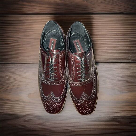 Florsheim Imperial Kenmoor Mens 8 3E Wingtip Shoes Burgundy Leather New main image 6